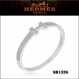 Hermes Clic H Bracelet White Gold With Diamonds